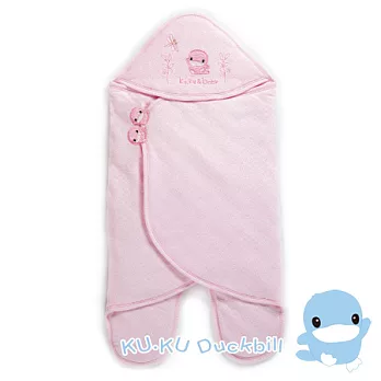 【KU.KU酷咕鴨】多功能抱巾。粉