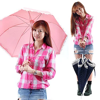 買一送一年終大特價 Those days 蘑菇美型水玉公主晴雨傘 1支入水玉粉