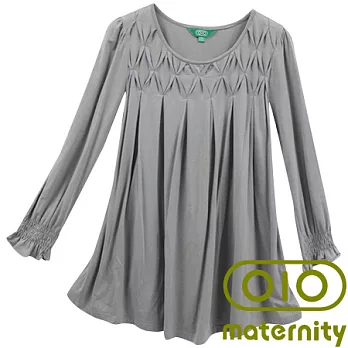 【Gennie’s奇妮】010系列-簡約立體菱型壓紋孕婦上衣(T3W13)M灰