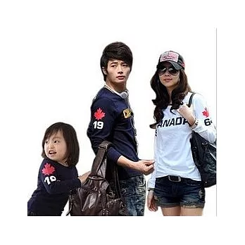 SW韓版帥氣楓葉長袖棉T親子裝情侶裝(媽媽)M白