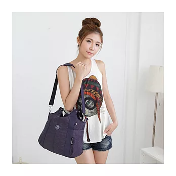 冰山袋鼠 日系防水手提斜側背兩用包-深藍-3333