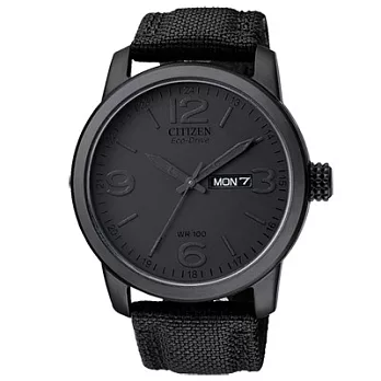 CITIZEN快思慢行日期運動腕錶(黑)