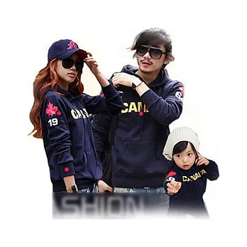 SW韓版帥氣楓葉超厚款親子裝情侶裝(媽媽)M藍