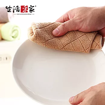 【生活采家】菱格紋加厚超細纖維清潔抹布(6入裝)#99270