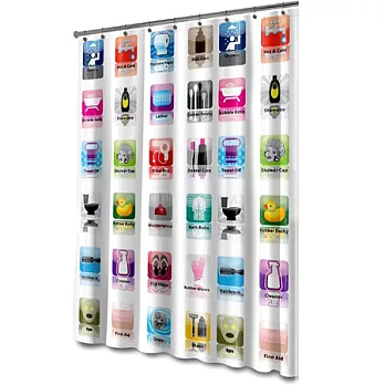 《SPLASH》ibath 洗澡也愛瘋浴簾(白)