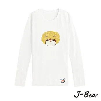 【J-Bear】JB020*MIT 台灣製造 J-Bear新品牌【手繪熊彩虹狗長袖圓領T恤】白色 8號