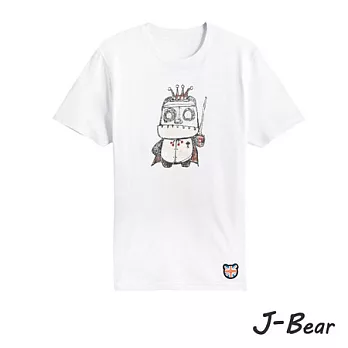 【男人幫Man’s Shop】JJ011*MIT 台灣製造 J-Bear新品牌【手繪熊老K我最大長袖圓領T恤】白色 兒童8號