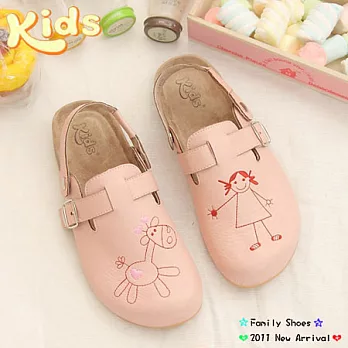 【Kids】我有一隻小毛驢前包後空勃肯風鞋-粉色大人款35粉色