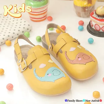 【Kids】彩虹大象前包後空勃肯風鞋-黃色大人款35黃色