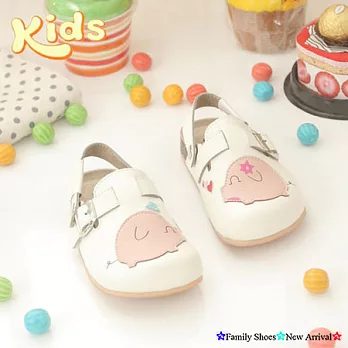 【Kids】粉紅小豬前包後空勃肯風鞋-白色兒童款25白色
