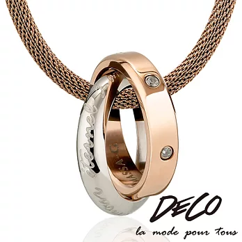 DECO X MASSA-G 【玫瑰舞曲】純鈦墬搭配X-air超合金鍺鈦項鍊玫瑰金47CM