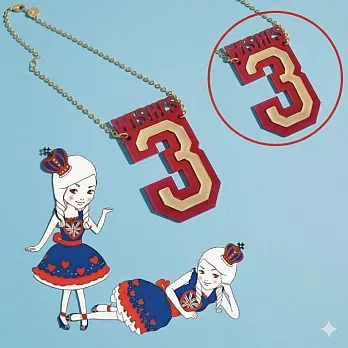 【Anna Lou OF LONDON】倫敦品牌 3 WISHES桃紅立體幸運數字項鍊