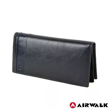 【美國 AIRWALK】頂級黑金經典萬用長夾(共三色)深海藍