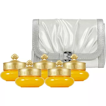 Whoo 后 拱辰享活膚清潤霜(10ml)*5+緞銀雅緻扣環化妝包