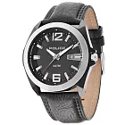 POLICE 義式休閒風格時尚腕錶-黑/47mm