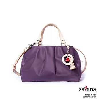 satana - 細膩摺景肩背/手提袋 -紫水晶