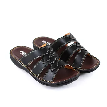 Green Phoenix(MIT)透氣舒適休閒拖鞋37黑色