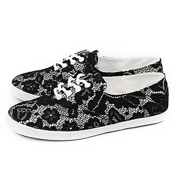 FUFA 蕾絲質感平底包鞋 (M15) 黑色23黑色