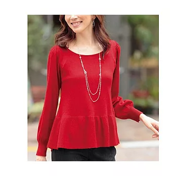 【cecile】Smart Heat素面裙擺圓領上衣L亮紅色