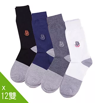 【老船長】MIT奈米竹炭抗菌除腳臭紳士襪-12雙入深藍色