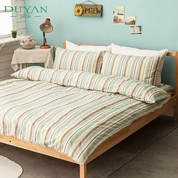 DUYAN《現代復刻(綠)》雙人加大四件式床包被套組