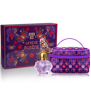 【ANNA SUI 安娜蘇】紫蝶戀春季禮盒 (女香30ml+化妝包)
