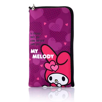 美樂蒂Melody錦綸布仕女型手機包(愛心)-XL