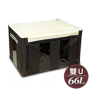 WallyFun 第三代-雙U摺疊防水收納箱 -66L(棕色) ~超強荷重200KG
