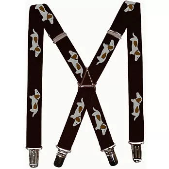 日本製Angel Dept,超可愛造型吊帶褲夾-印花小狗-黑