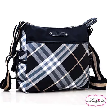 【a Lady ’s真皮】氣質感多口袋斜背包(B組)黑金