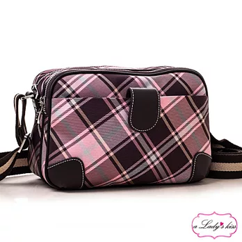 【a Lady ’s真皮】俏麗圓弧多口袋斜背包(米蘭紅咖)