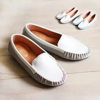 ◤Green Phoenix◥莫卡辛滾邊休閒樂福鞋23灰色