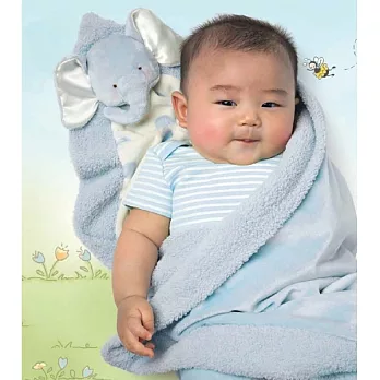 美國Bunnies By The Bay海灣兔,抱毯藍象,Peanut Blanket-Blue