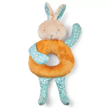 美國Bunnies By The Bay海灣兔,藍小兔黃色環狀搖鈴,Rattle Me Bud