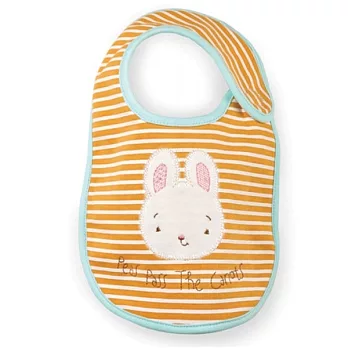 美國Bunnies By The Bay海灣兔,小兔純棉圍兜-蘿蔔橘,“Peas Pass The Carrots” Bib-Orange Stripe