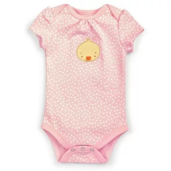 美國Bunnies By The Bay海灣兔,黃小鴨水玉點點短袖包臀衣(9~12M),“Daisy Fresh” Bunsie-Pink Polka Dot