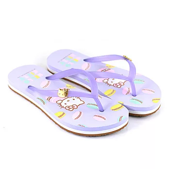 HELLO KITTY 粉嫩馬卡龍夾腳人字拖鞋 三麗鷗授權正版商品36紫色