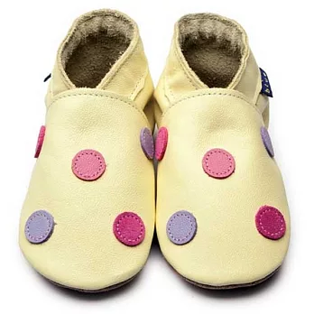 英國製Inch Blue,真皮手工學步鞋禮盒,Polka Dot-Buttermilk(6~12M)