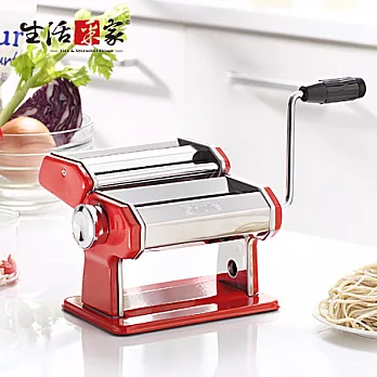 【生活采家】KOK系列經典細寬雙刀型七段壓麵/製麵機_紅(加贈餃子模)#99339