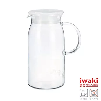 【iwaki】耐熱玻璃冷水瓶 600ml(白)