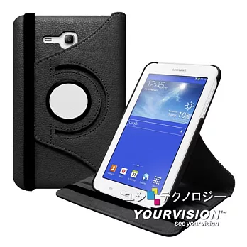 Samsung GALAXY Tab 3 Lite 7.0 T110 可旋轉多功能皮套_黑