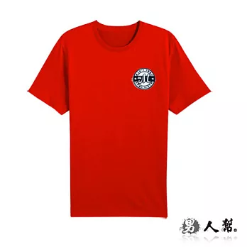 【男人幫】T0962*MIT 台灣製 純棉【MAN’S SHOP英文M圖樣短袖T恤】紅色 2S號(女生M號)