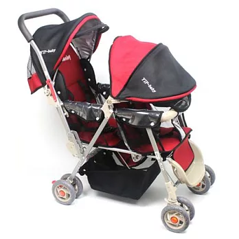 YipBaby 雙人手推車-887E紅色