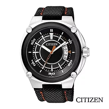 CITIZEN 星辰 OXY超霸氣石英帆布錶黑 BK2535-05E