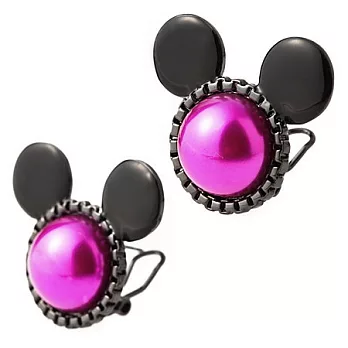 【DISNEY COUTURE】英國珠寶大師 MAWI 聯名系列~米妮桃紅珍珠黑色耳環