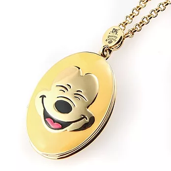 【DISNEY COUTURE】美國前衛設計師 DRx 聯名系列~米奇笑臉鵝黃橢圓相本長項鍊