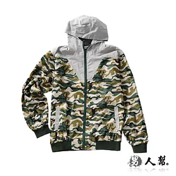 【男人幫 】C5286*【迷彩連帽防風防潑水外套】灰色M號
