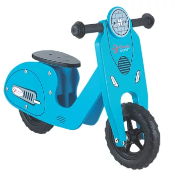 德國【classic world】經典木玩客來喜-滑步車-藍色偉士牌