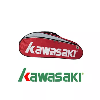 KAWASAKI 六支裝高級羽球袋-紅