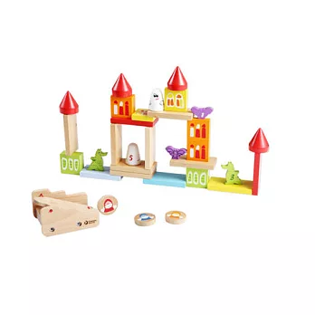 德國【classic world】經典木玩客來喜 騎士攻城版-投射積木組 益智教具